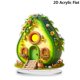 thumbnail image 1 of Cabaña de aguacate Kojanyu 2D para el hogar,sala de estar,entrada,decoración de escritorio,regalo,adorno de escritorio peculiar y lindo para el hogar y la oficina, 1 of 7