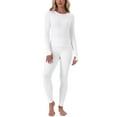 thumbnail image 1 of INSPIRAR CHIC Conjuntos de Ropa Interior Térmica para Mujeres con Aberturas para el Pulgar, Manga Larga con Leggings, Conjunto de Pijamas de Capa Base para Invierno Frío, L Blanco, 1 of 6