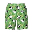 thumbnail image 4 of Lsque Mens Swim Trunks Cartoon Panda And Leaf 1 Pattern - Bathing Suit Compression Liner - Beach Swim Shorts Swimwear - (S-3XL) - Stretch Quick Dry -Small, 4 of 9
