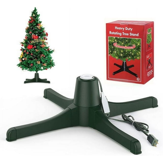 360 Degree Rotating Christmas Tree Stand for up to 7.5ft Artificial Tree Rotating Tree Stand Black Tree Revolving Stand Christmas Tree Turning Stand Tree Bases with 3 Built in Electrical