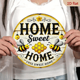 thumbnail image 5 of "Home Sweet Home" Honey Bee Farmhouse Decor, 8" Round Aluminum Wall Art Sign, Metal Signs For Kitchen, Door, Office, Coffee, Bedroom Decor, Best Gifts For Room, Home, Bathroom Decor, Weird Decor, 5 of 6