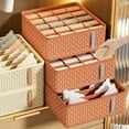 thumbnail image 3 of Caja de almacenamiento de ropa interior y calcetines, tipo cajón, multifuncional, para el hogar, organizador de dormitorio de estudiantes, caja de almacenamiento con partición para armario, 3 of 5