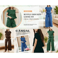 thumbnail image 6 of Women's 2 Piece Smocked Top Wide-Leg Pants Set High Waist Lounge Outfit Casual Boho Matching Set, 6 of 7