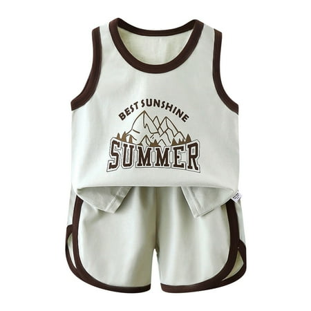 

Toddler Girl Outfits Short Sleeve Top and Pant 2Pcs Round Neck Cute Sporty Style Suits for Kids