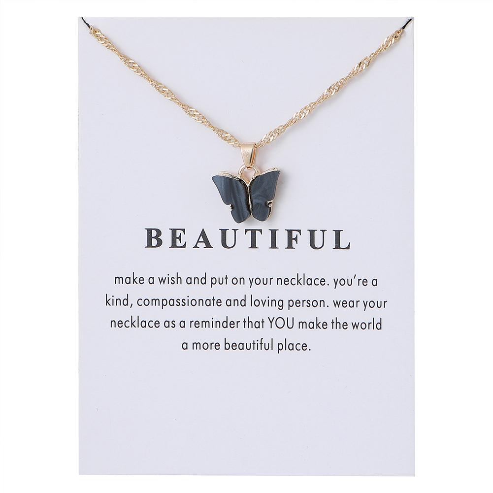 Butterfly Acrylic Pendant Necklace Clavicle Choker Chain New Jewelry Women O1F6 - image 5 of 9