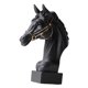 thumbnail image 3 of Estatua de cabeza de caballo, figura de animal de resina, decoración del hogar, escultura de caballo 3D Negro, 3 of 9