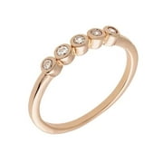 Sole Du Soleil SDS10847R5 Marigold Collection Womens 18k Rose Gold Plated Stackable Bezel Fashion Ring - Size 5