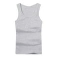 thumbnail image 5 of Hessimy Sleeveless Shirts for Men Loose Fit Blouse Trendy Casual Sleeveless T Shirts Summer Tops Round Neck Tees Shirts Fitness Sports Solid Color(Grey,L), 5 of 6