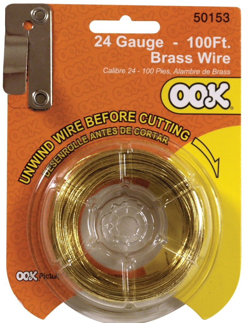 Ook Picture Hanging Wire, Brass Wire, 24 Gauge, 100 ft.