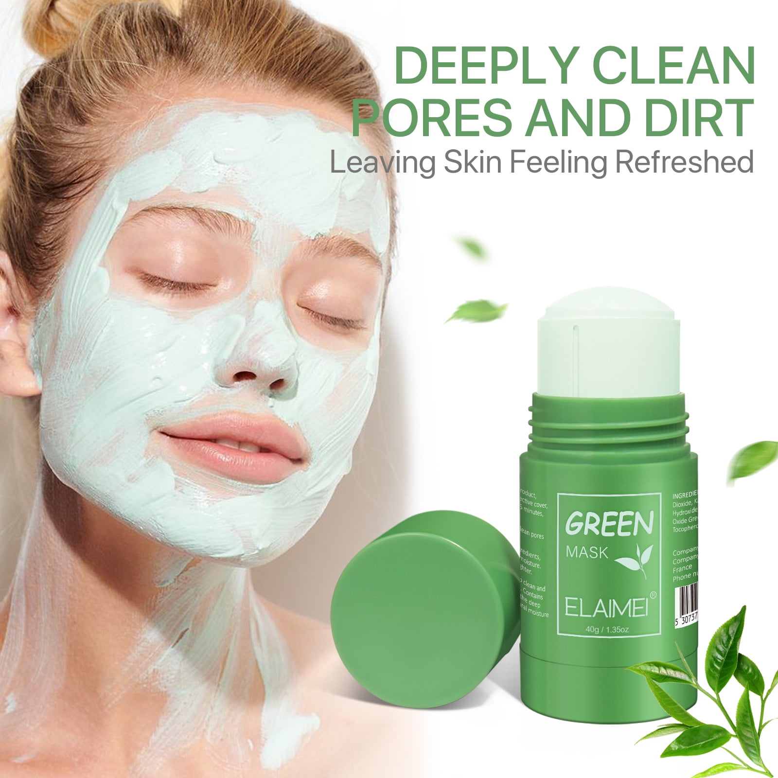 Elaimei Green Tea Mask Sticks, Face Moisturizes Oil Control 1 - Walmart.com