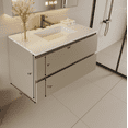 thumbnail image 3 of 36" Width Wall-Mount Bathroom Vanity – Modern Floating Vanity with Soft-Close Drawers, Laminate Doors, Plywood Construction, Roma Clay, 3 of 8