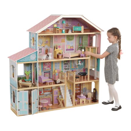 KidKraft Grand View Mansion Dollhouse with EZ Kraft Assembly and 34