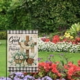 thumbnail image 6 of With God All Things Are Possible Spring Summer Small Decorative Garden Flag, Easter Religious Christian Cross Camellia Flower Yard Outside Decor, Farmhouse Plaid Outdoor Home Decoration 12.5x18, 6 of 6