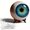 Blue, variant on Lifelike Monster Eye Resin Figurine - Bloodshot Eyeball with Intricate Iris Details, Black Display Stand Included, Spooky Tabletop Horror Decor for Gothic Shelf, Halloween Party Atmosphere.