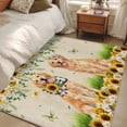 thumbnail image 4 of Dog Daisy Area Rugs 4x6 ft Summer Yellow Sunflower Butterfly Vintage Linen Washable Rug Non Slip Indoor Carpet Absorbent Floor Mat for Living Room Bedroom Dining Room, 4 of 9