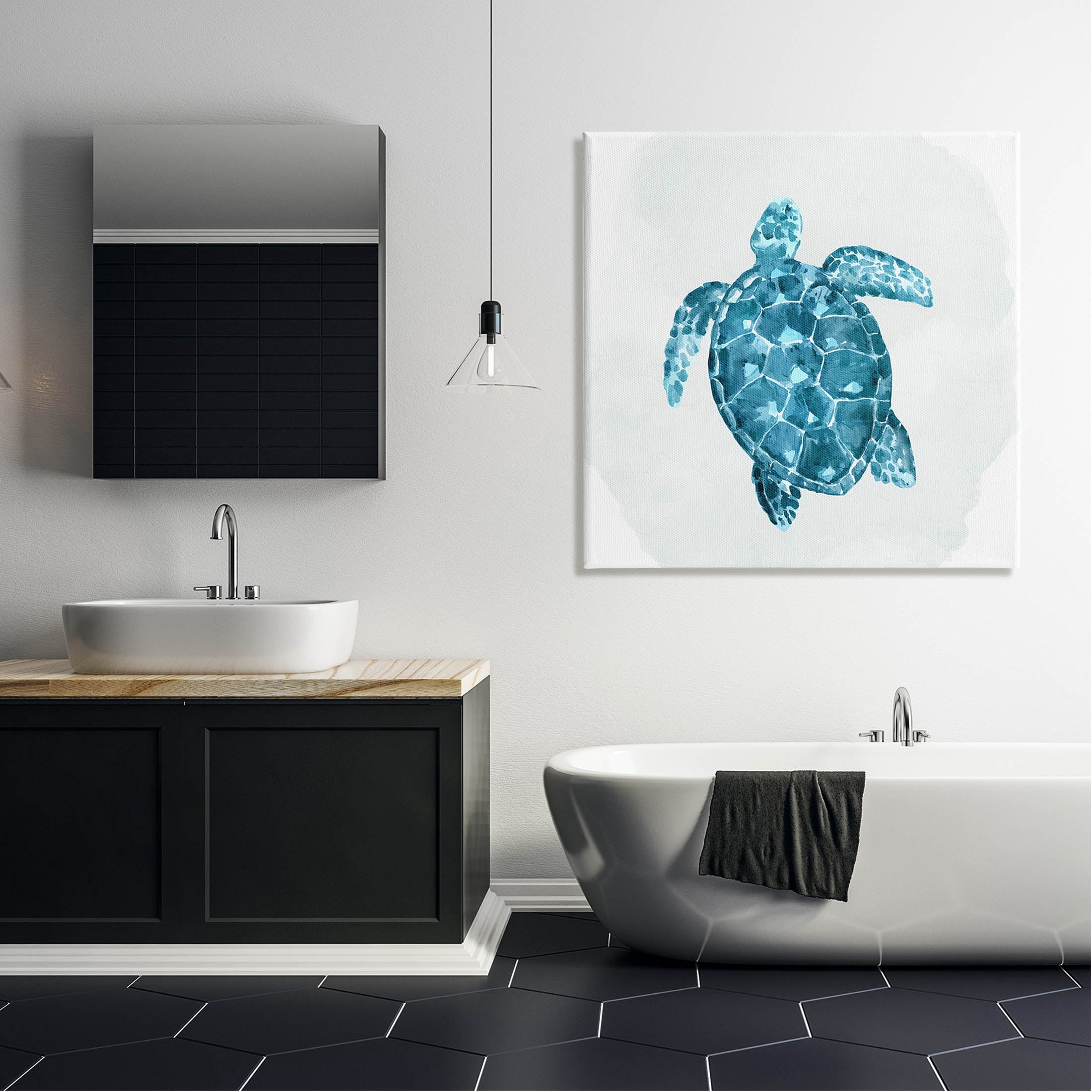 Stupell Industries Aquatic Sea Life Tortoise Graphic Art Gallery Wrapped Canvas Print Wall Art, Design by Kim Allen
