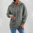 thumbnail image 2 of Women's Full Zip Hoodies Winter Warm Plush Coats Teddy Fleece Hooded Jacket, 2 of 6