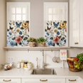 thumbnail image 3 of Spring Vintage Curtain Valances Set Red Blue Beige Flower Butterfly Oil Painting Kitchen Curtains 24&nbsp;inch Length Rod Pocket Valance and Tiers 3 Piece Set Small Bedroom Bathroom Laundry Decor, 3 of 9