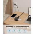 thumbnail image 7 of ORICO 5-in-1 Travel Power Strip Flat Plug Power Strip 2 Outlets 3  Port Long Extension Cord for Cruise, 7 of 7