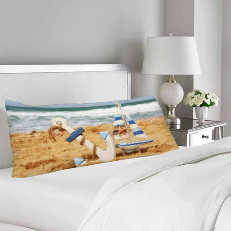 Gckg Anchor Sailboat On Sea Sand Body Pillow Covers Pillowcase