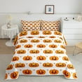 thumbnail image 2 of jejeloiu Funny Pumpkin Bedding Comforter Set,Autumn Harvest Twin Comforter Sets,Horange White Bedding Set,Ultra Soft Room Decor Reversible,2pcs, 2 of 8