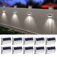 thumbnail image 1 of Luces solares para exteriores, paquete de 10 luces para cercas, lámparas solares para postes impermeables al aire libre, luces de cubierta de acero inoxidable, iluminación exterior para esca, 1 of 5