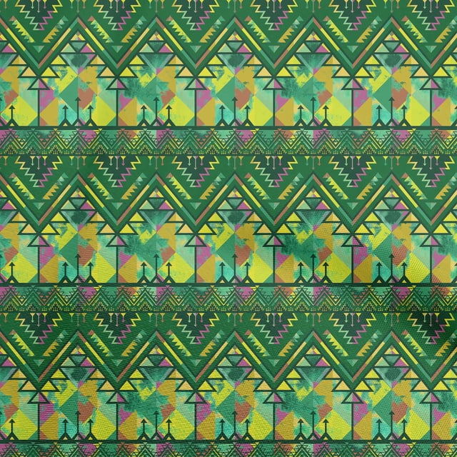 oneOone Rayon Green Fabric African Aztech Sewing Craft Projects Fabric Prints By Yard 56 Inch Wide