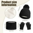 thumbnail image 2 of Bocaoying Kids Winter Warm Beanie Hat Scarf Gloves Set,3 in 1 Thermal Knitted Pom Bobble Hat Scarf Gloves Set for Girls Boys 3-8 Children Winter Warm Accessories Set for Outdoor Sports, 2 of 8