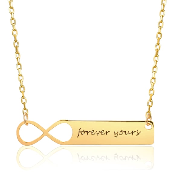 Personalized Infinity Necklace Name Plate Bar Necklace for Women