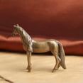 thumbnail image 2 of MATROOY Solid Brass Horse Figurine Small Statue Animal Figurines Toys Table Decoration, 2 of 4