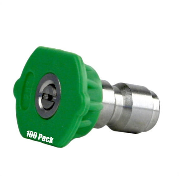 100 Pack Erie Tools Pressure Washer 1/4" Quick Connect 25 Degree 5.5 Nozzles