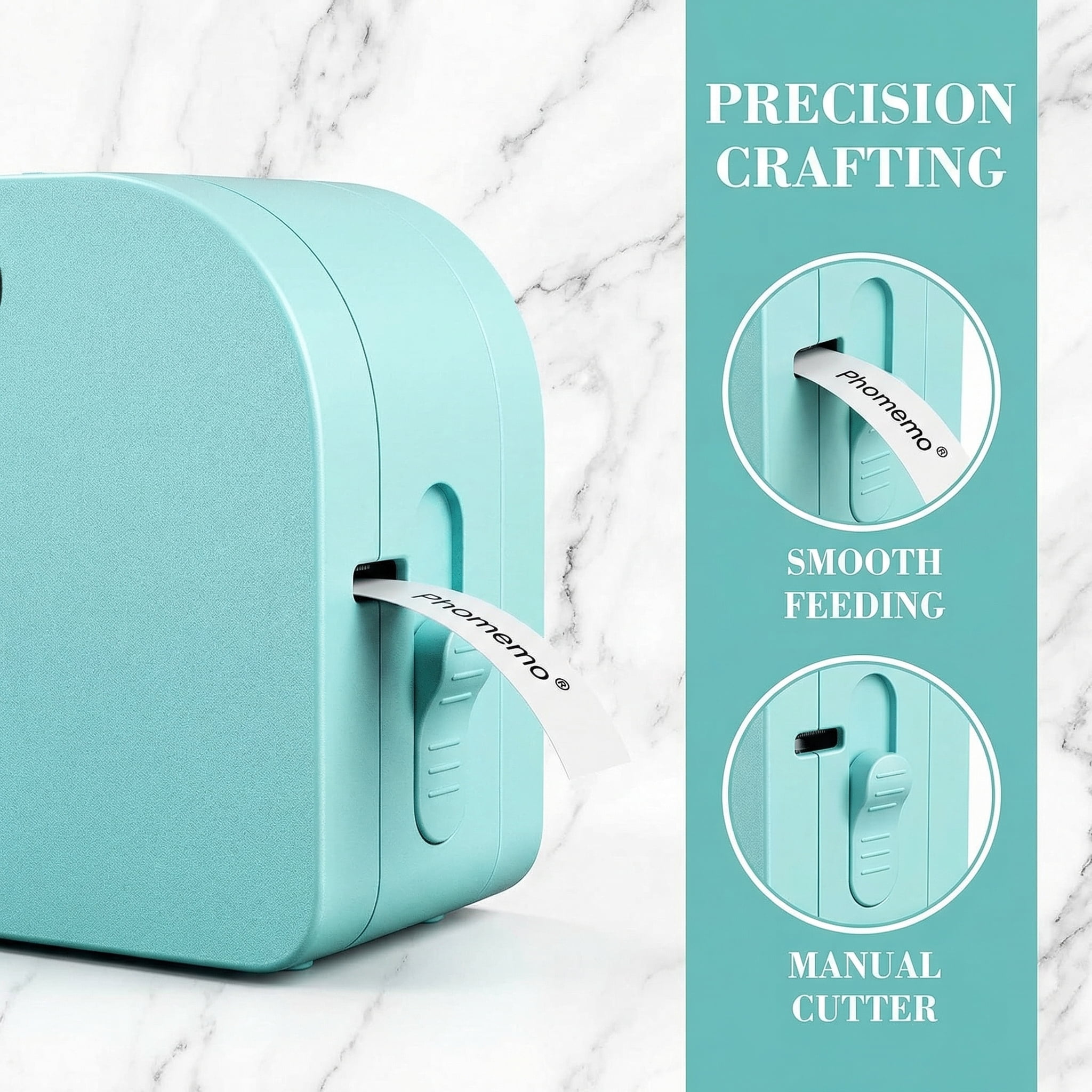 Phomemo P12 Portable Bluetooth Label Maker Machine with Tape Handheld Built-in Cutter Small Label Maker- Effortlessly Organize and Personalize Labels for Home, Office, and On-the-Go(Green)