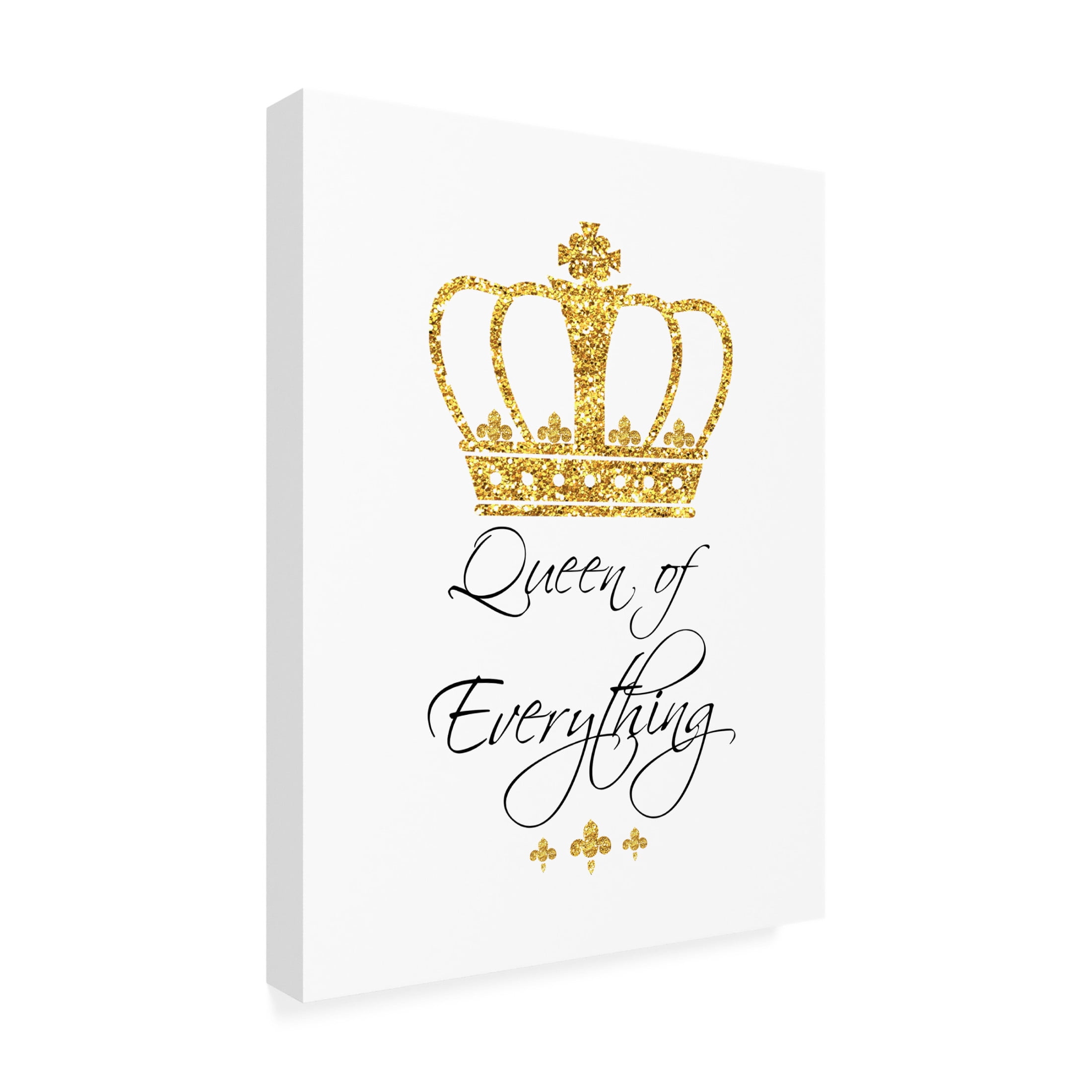 Canvas Wall Art - Jean Plout 'Queen Typography A' Wall Art for Living Room, Bedroom, or Office Décor by Trademark Fine Art - 35 x 47 Inches