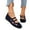 Navy, variant on Ballet Flats for Women Fly Woven Embroidered Boho Beach Travel Walking Shoes Slip on Loafers