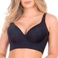 thumbnail image 2 of Women Push Up Sports Bra Deep Cup Full Back Incorporated Coverage Hide Back Fat Bra with Shapewear, 2 of 6