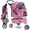 Pink, variant on Folding Dog Stroller, 3 Wheels Pet Strollers Pet Gear for Small Medium Cats Dogs Puppy with Storage Basket, Cup Holder,Lightweight-Pink, 35.04inchx 17.32inchx 38.58inch