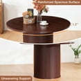 thumbnail image 5 of Hommpa 48" Round Dining Table Morden Kitchen Table Wood for 4 with Wood Slide Door for Kitchen Living Room,Heavy Duty Pedestal Base,Brown, 5 of 11