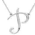 thumbnail image 1 of Diamond "P" Initial Pendant 18" Necklace 14K White Gold, 1 of 2