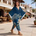 thumbnail image 4 of Xixirimido Crane Clouds Blue Print Womens Kaftan Dresses Long Caftans Plus Size Batwing Sleeve Swimsuit Coverup V Neck Summer Beach Dress, 4 of 7