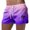 Dark Purple, variant on Mens Swimwear Men's Gradient Color Printed Stretch Waist Drawstring Shorts Polyester Beach Summer Sporty Casual Purple XL