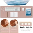 thumbnail image 3 of Pink Leather Desk Mat, Non-Slip Large Computer Desk Pad Protector, Waterproof Office Desk Mouse Pad Blotter for Desktop Keyboard Gaming Home Decor (31.4" x 15.7"), 3 of 7