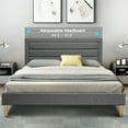 thumbnail image 5 of Lusimo Queen Size Bed Frames with Fully Fabric High-Adjustable Headboard Upholstered Bed Frame Queen with Strong Wooden Slats Grey, 5 of 11