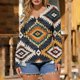 thumbnail image 5 of TaTaai Printed Long Sleeve T-Shirt Lightweight Loose Women's Fashion Retro Western Print Round Neck Button Detail Casual Spring Daily Top Gift, 5 of 5