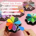 thumbnail image 3 of Uxcell Petal Stamp Ink Pad, 4.3 Inch Washable Craft Finger Stamps Pad for Paper Wood Fabric Inkpad DIY Card Making, Night Falls, 3 of 7