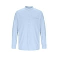 thumbnail image 6 of Afuyipoi Men Solid Button-Up Shirts,with Pocket Solid Color Regular Fit Dress Shirt Men Blue L, 6 of 6