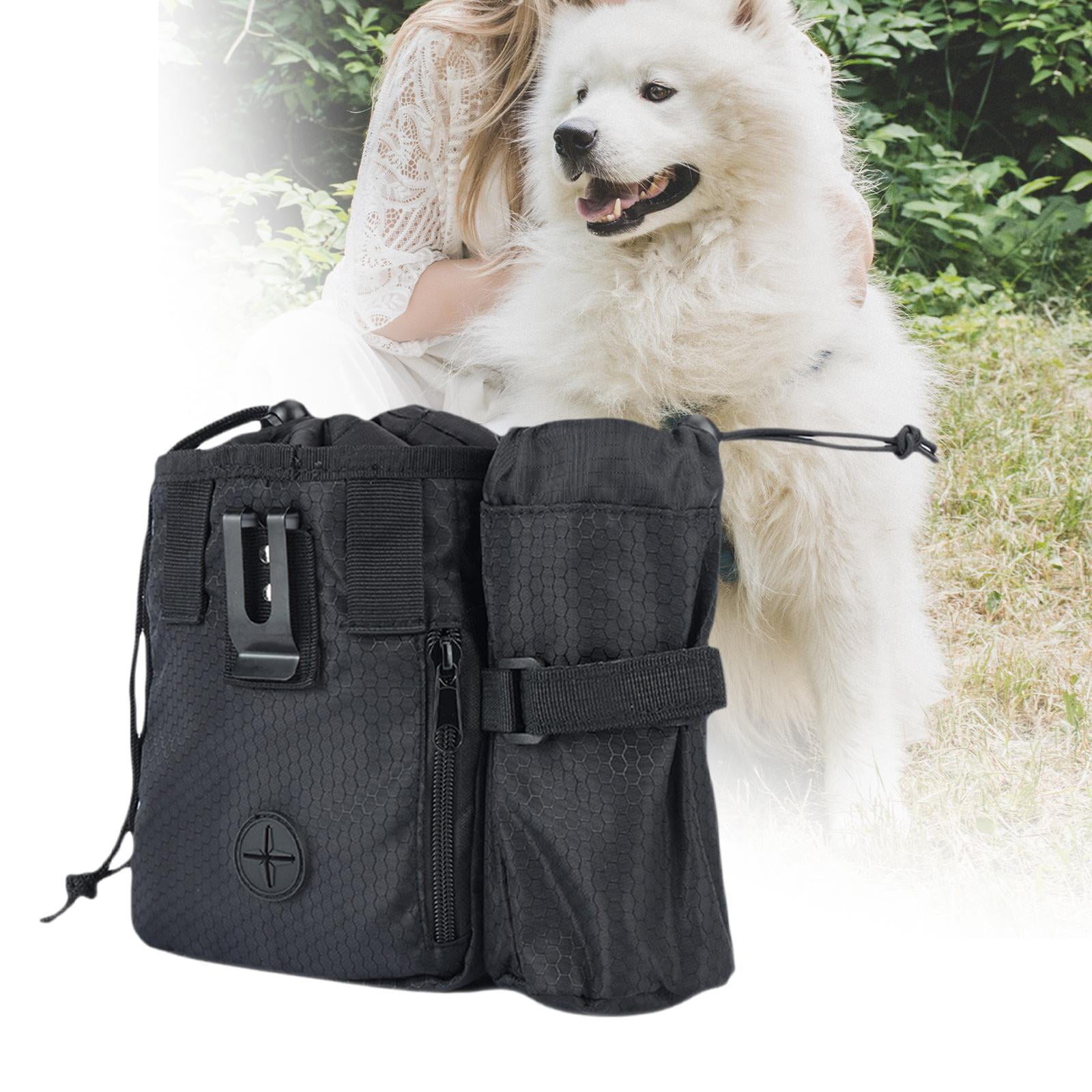 Bvdfgk Dog Treat Waist Bag Holder, Training Pouch, Waist Belt Shoulder Strap Fanny Pack Black