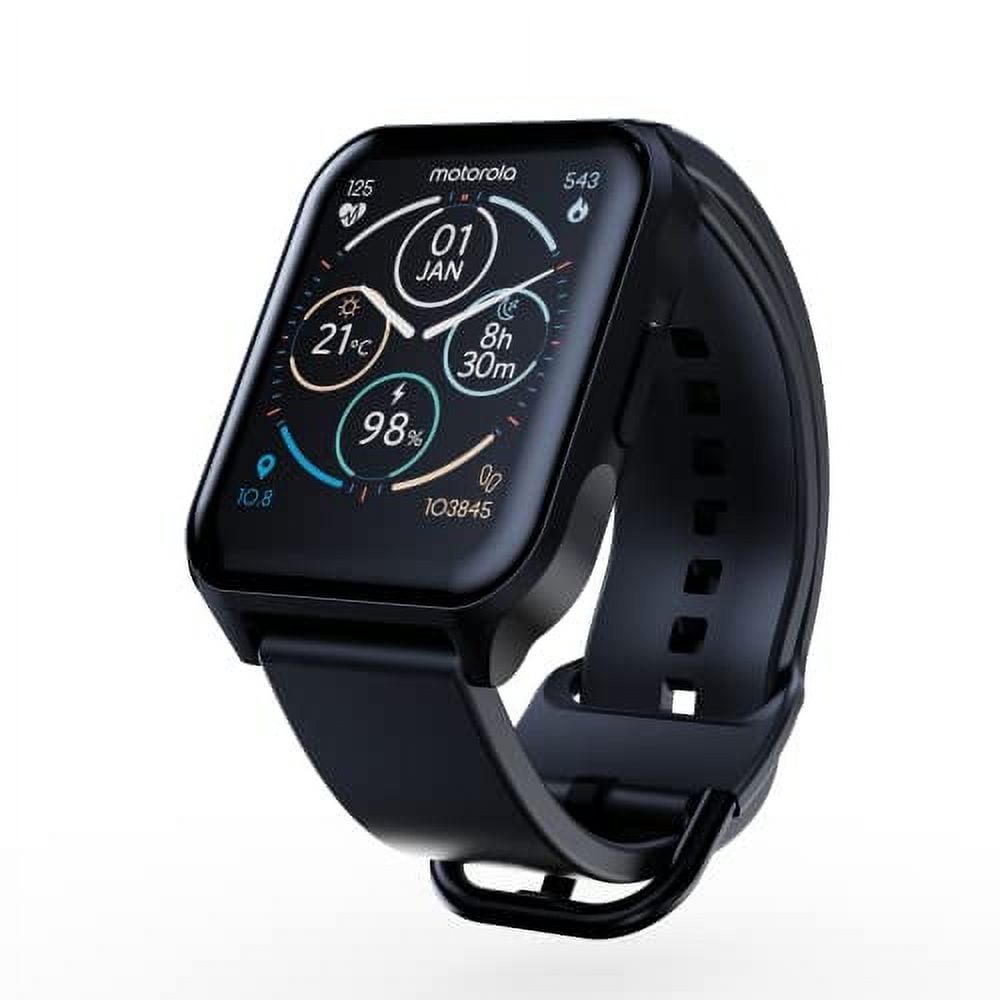 Motorola Moto Watch 70 - Phantom black - smart watch with band - silicone - display 1.69" - Bluetooth