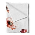 thumbnail image 2 of Watercolor Flower Soft Flannel Fleece Blanket, Flower in Watercolor Painting Style Romantic Dramatic Nature Elements, Cozy Plush for Indoor and Outdoor Use, 70" x 90", Orange White, by Ambesonne, 2 of 5