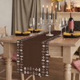 thumbnail image 2 of Table Runners 90 Inches Long Dress Scarves, Rustic Botanical Farmhouse Coffee/Dining/Kitchen Table Runner for Living Room, Japanese Herb on Brown Simple Art 13x90 Inch, 2 of 9