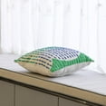 thumbnail image 6 of 16" Handwoven Cotton Throw Pillow Cover with Ribbed Line Dots and Wave Border, Green, 6 of 7